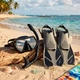 Набор для снорклинга Aquaget маска с трубкой и ласты AQ0008 Black/Grey - изображение 3
