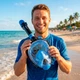 Полнолицевая маска для снорклинга Aquaget Size L/XL AQ0003 Blue/Black - изображение 3