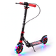 Самокат двухколесный складной черный с светящимися колесами 200мм Scooter Pusher 5351 Black - изображение 1