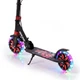 Самокат двухколесный складной черный с светящимися колесами 200мм Scooter Pusher 5351 Black - изображение 3