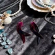 Серьги с перьями омбре Малиново-бордовые 18 см BK1260-M - изображение 3