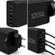 Сетевое зарядное устройство Digital 26X187 GaN 120W на 6 портов, черное - изображение 3