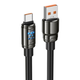 Кабель Hoco U143 Joy 5A Type-C черный с LED-индикатором усиленная сердцевина 6 мм для быстрой зарядки - изображение 1