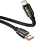 Кабель Hoco U143 Joy 5A Type-C черный с LED-индикатором усиленная сердцевина 6 мм для быстрой зарядки - изображение 3