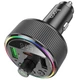 FM модулятор Hoco E82 Guerrero с автозарядкой PD 30W QC 3.0 2xUSB Type-C LED дисплей чёрный - изображение 4