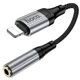 Аудіо перехідник Hoco LS36A Fresh Lightning — AUX 3.5 мм, плетений, металевий сірий - зображення 3