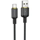 Кабель Hoco X128 Benefit USB — Type-C 36W 1 м плетений чорний - зображення 1