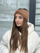 Пов'язка на голову жіноча тепла з екохутра бежева - зображення 3