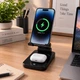 Подставка для смартфона с беспроводной зарядкой 15W док-станция для смартфона, часов наушников C11_deep_blue - изображение 2