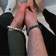 Парные браслеты неразлучники для двух влюбленных черный и белый сердце на магните из вулканического камня и мрамора - изображение 5