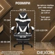 Игровое кресло с широким сиденьем DEXON RD-6017 с подставкой для ног из экокожи, Белое - изображение 7