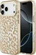 Etui Guess IML Leopard Glitter Triangle Logo MagSafe do iPhone 18 Pro Max / 17 Pro Max brązowe (GUE005632) - obraz 1