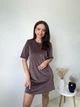 Туніка жіноча велюрова кавового кольору розмір L - зображення 1