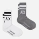 Набір чоловічих шкарпеток високих бавовняних Armani Exchange 953030CC65019310 43-46 2 пары Білий/Сірий (284149865913) - зображення 1