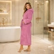 Халат махровый женский с капюшоном норма и большого размера 56-58 Розовый - изображение 3
