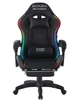 Кресло геймерское Bonro B-144 черное из экокожи с RGB подсветкой и массажной подушкой (125-76-42401046) - изображение 3