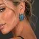 Женские сережки Крупные камни 3.5см jewelry Синие деним - изображение 2