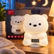 Дитячий акумуляторний нічник – Bluetooth колонка з RGB-підсвіткою та годинником Ведмедик - изображение 4