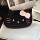 Мягкий пенал Hello Kitty пенал косметичка унисекс черный с мультяшным принтом полиэстер без наполнения на молнии - изображение 2