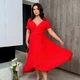 Нежное летнее красное платье FlairDress 50 размер платья прямого свободного кроя 12547 женское элегантное вечернее - изображение 2