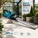 Аккумуляторный кусторез Makita DUH523Z 36 В 5 А·ч садовые ножницы для живой изгороди лезвие 520 мм рез до 20 мм 2100 об мин триммер для кустов с 2 АКБ зарядным устройством двойным лезвием углом резки 45 градусов для сада дачи декоративных растений - изображение 1