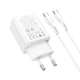 Мережевий зарядний пристрій Hoco N71 USB A + USB C QC3.0 3A 30W + кабель USB C White (6942007670944) - зображення 2