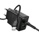 Сетевое зарядное устройство Hoco N71 USB A + USB C QC3.0 3A 30W + кабель USB C Black (6942007670937) - изображение 1