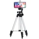 Штатив для камери та телефона телескопічний алюмінієвий Tripod 3120 35–102 см універсальний трипод із тримачем смартфона стійка тримач відеотехніки фотоапарата Чорний - зображення 1