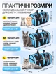 Сумка переноска для кота кошки котят собаки домашних животных до 8 кг каркасная полупрозрачная с ремешком на плечо кошачьи сумки для переноски котов кошек маленьких собак котенка голубая размер L 46х27х27 см. (002164) - изображение 5