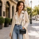 Сумка женская кожаная кросс-боди Vintage на два отделения с тиснением под змею черная - изображение 6