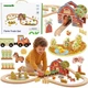 Drewniana kolejka Tooky Toy Farma 48 elementów TP553 (6976831555603) - obraz 5
