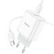 Мережевий зарядний пристрій з кабелем HOCO C104A Stage single port PD20W charger set (Type-C to Type-C) (EU) White - зображення 4