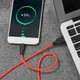 Кабель HOCO X21 USB to Type-C 2A, 1m, silicone, TPE connectors, Black+Red - зображення 5