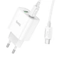 Мережевий зарядний пристрій з кабелем HOCO C80A Plus Rapido PD20W+QC3.0 charger set(Type-C to Type-C) White - зображення 4