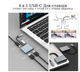 Адаптер USB-C 4 в 1 HDMI 4K 60Hz, USB 2.0, Power Delivery PD, переходник Type-C для ноутбука и планшета - изображение 2