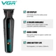 Триммер VGR V-930 — профессиональный аккумуляторный триммер для волос, бороды и усов, 7000 об/мин, 2000 мА·ч, до 360 мин работы, 4 насадки (5678) - изображение 5