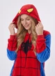 Кигуруми Человек Паук женская пижама Spider Man плюшевая на молнии с капюшоном и карманами красно-синяя S 145-155 см (A1026K) - изображение 3