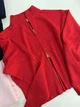 Женский Пуловер Красная Кофта Однотонная Базовая Зип Oversize (403461) - изображение 3