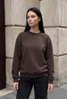 Свитшот женский стаф коричневый оверсайз на флисе зимний Staff zy brown oversize fleece S (403948) - изображение 1