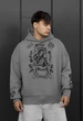 Худи мужское стаф серое оверсайз на флисе с надписью belief Staff gray belief oversize fleece XS (404173) - изображение 1