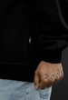 Свитшот мужской стаф черный однотонный оверсайз на флисе Staff black oversize fleece XS (403339) - изображение 3