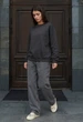 Свитшот женский стаф серый оверсайз на флисе спортивная кофта Staff zy graphite oversize fleece XS (403309) - изображение 3
