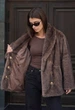 Жіноча Шуба Стаф Коричнева Штучна Шкіра Елегантна Staff Pu Brown XS (404394) - зображення 4