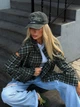 Рубашка в клетку с эффектом оторванных рукавов S-L хаки - изображение 4