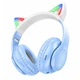 Беспроводные наушники HOCO W42 Cat Ear Bluetooth 5.3 с кошачьими ушками LED-подсветкой TF AUX Голубые с белым - изображение 1