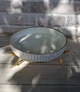 Фруктовница Yiwu LB-1571G фарфоровая на металлической подставке 22.5 см Белый с золотым - изображение 3