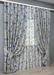 Комплект штор VR-Textil Лен Прованс 100х270 2шт и Тюль 300х270 2078ш-1681т Светло-серый с синим и белым 71-207/1 - изображение 2