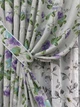 Комплект штор VR-Textil Льон Прованс 100х270 2шт і Тюль 400х270 2084ш-1681т Світло-сірий з фіолетовим та білим 71-208/2 - зображення 4