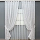 Комплект готовых штор VR-Textil Лен мрамор Royal Touch № 2009ш Белый 100х270 см 2 шт (31-0115) - изображение 2