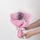 Подарунковий букет із сухоцвітами Lesko з вушками Мікі Мауса Purple в прозорій кулі 14 см лід підсвіткою - зображення 4